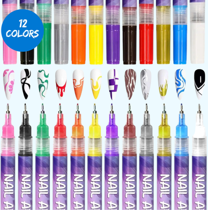 NailArt Pro™ Marker Set · 12 Premium Colors